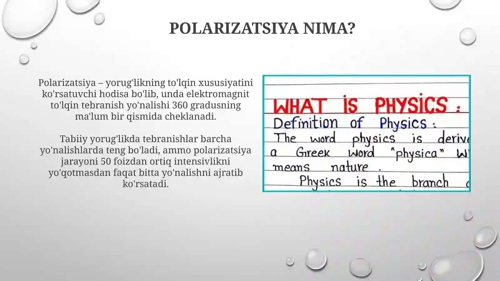 Yorug‘likning sinishida va qaytishida qutblanishi 3