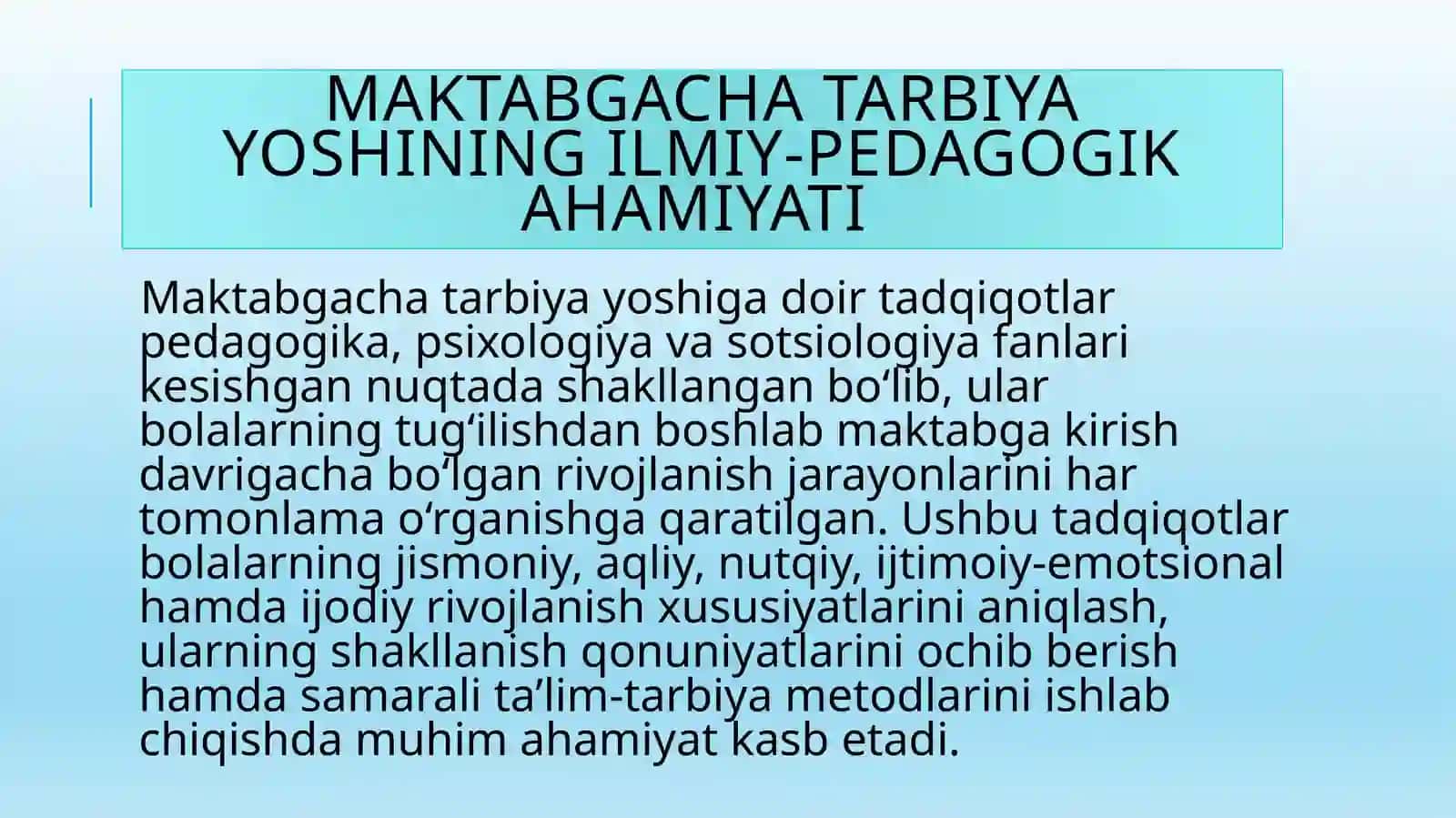MAKTABGACHA TARBIYA YOSHIGA DOIR TADQIQOTLAR 3