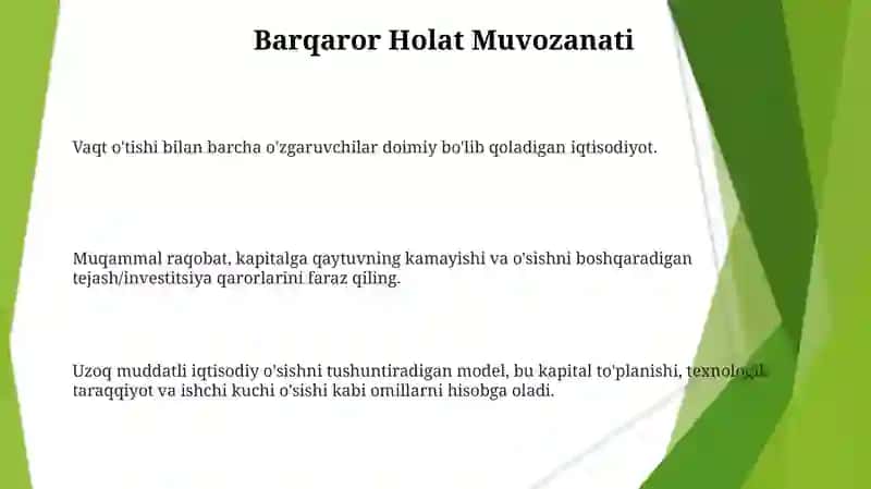 Iqtisodiy o'sishning neoklassik modellari 3