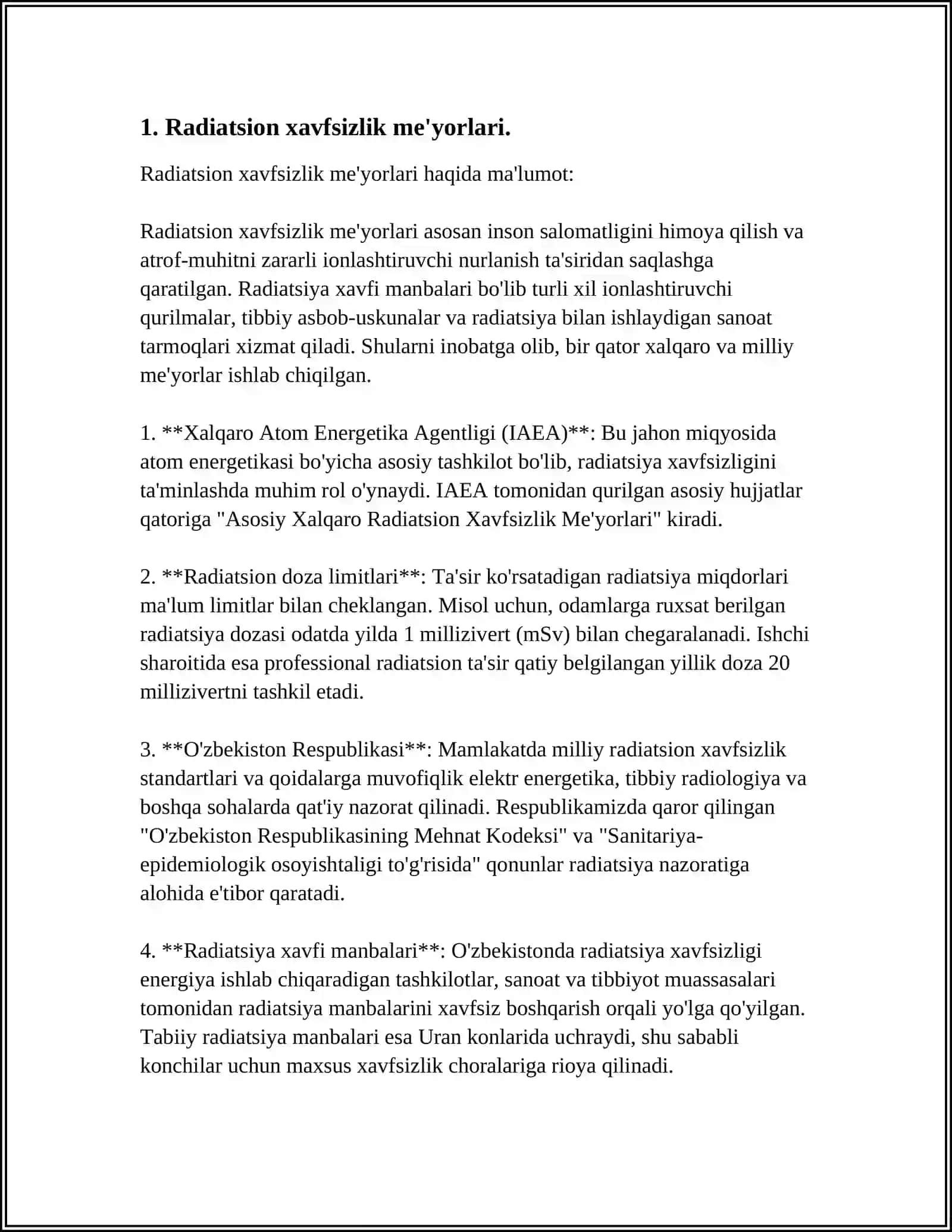 RADIATSION XAVFSIZLIK NOORMATIVLARI 3