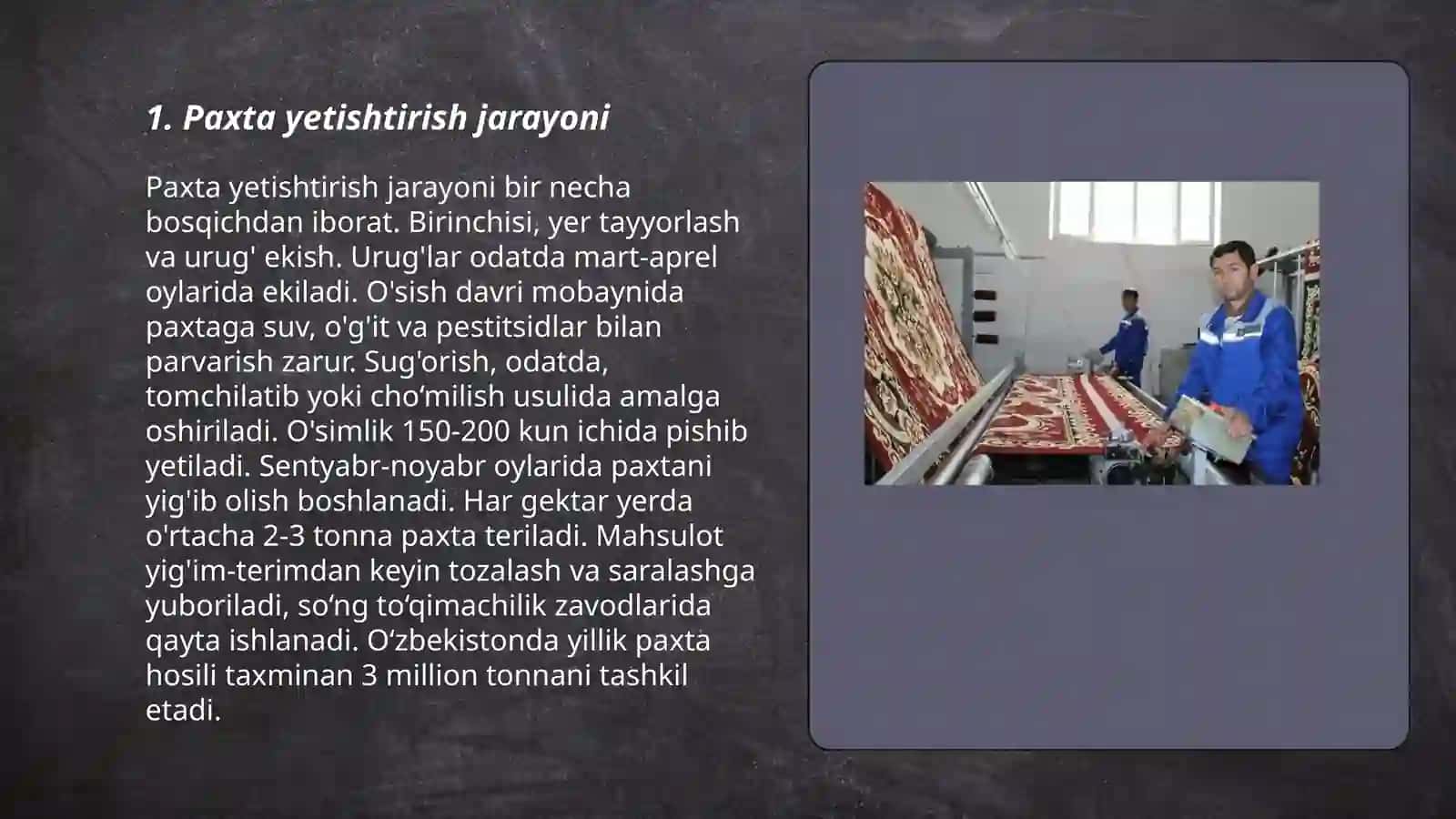 Toqilmachilik sanoati 3