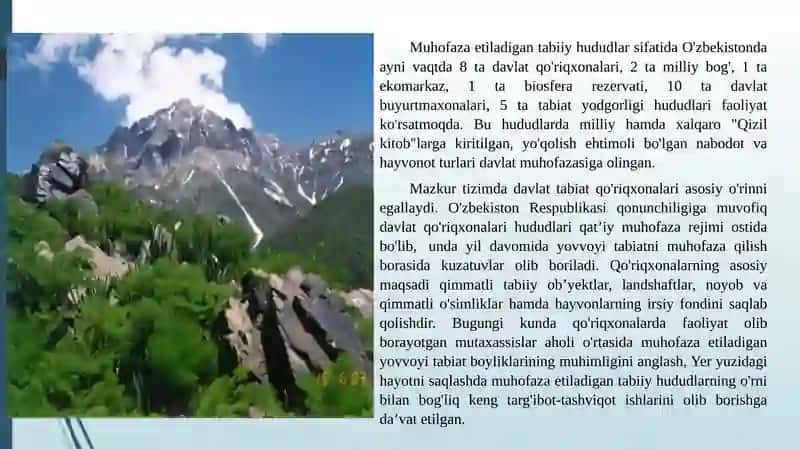 Mamlakatimiz milliy bog'lar va qo'riqxonalar 3