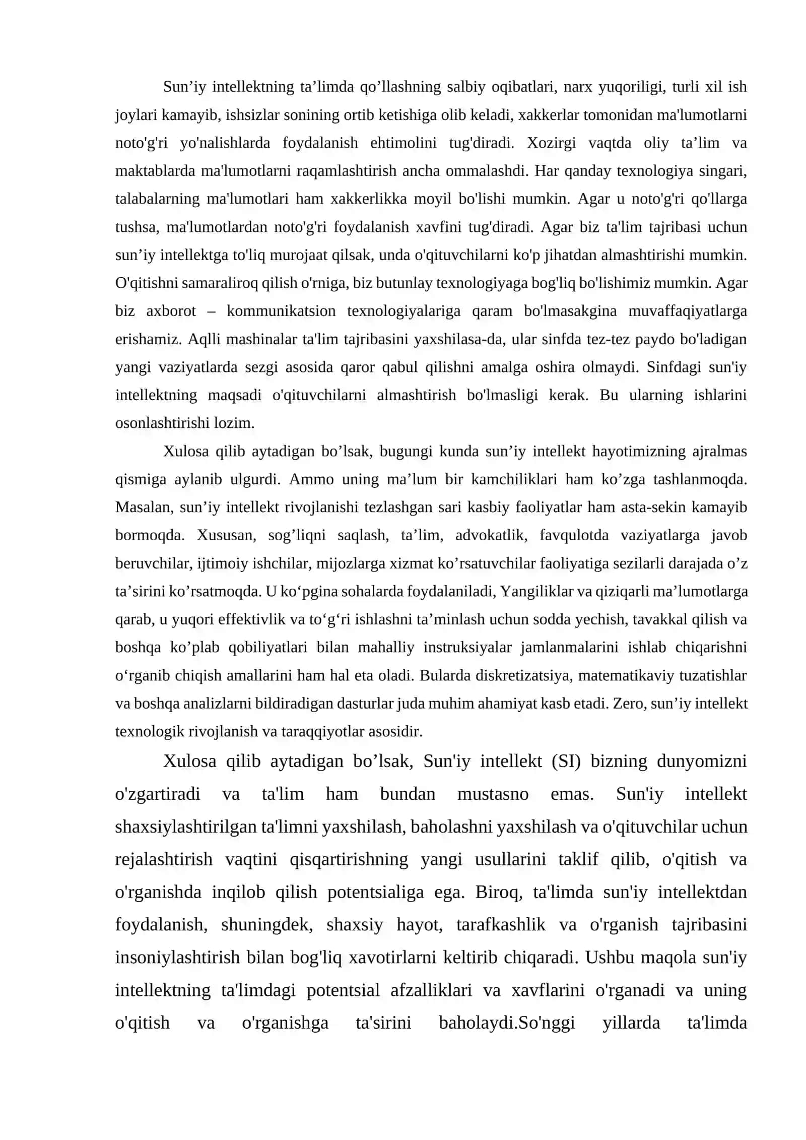 Ta’limda sun'iy intellekt: muammo va istiqbollar 3