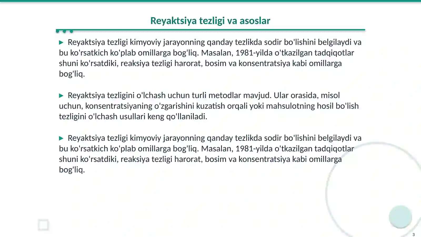 REYAKSIYA TEZLIGIGA KONSENTIRATSIYANING TASIRI 3