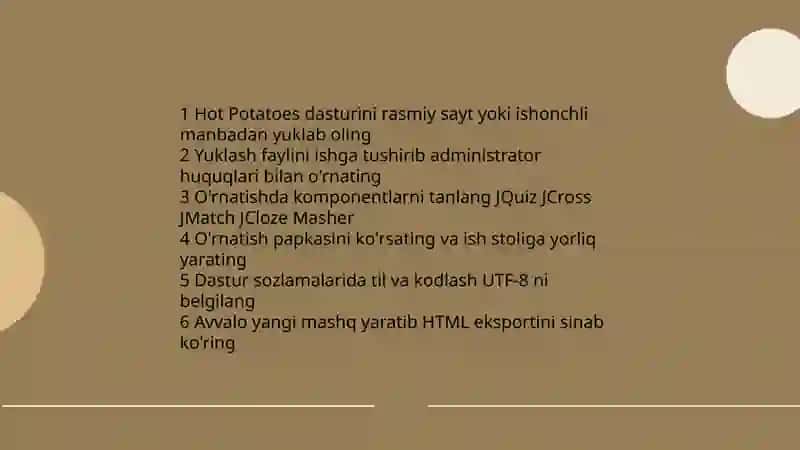 Hot Potatoesda test va krossvord tayyorlash 3