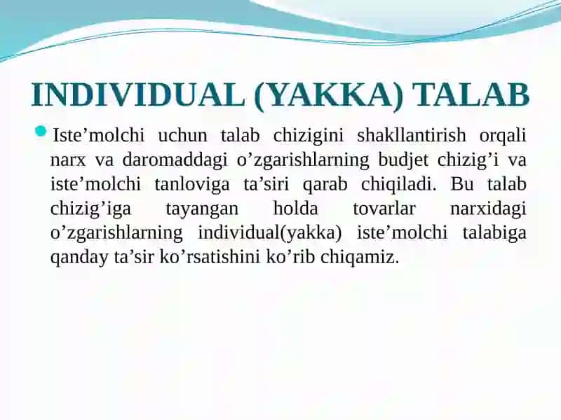 Individual va bozor talabi 3