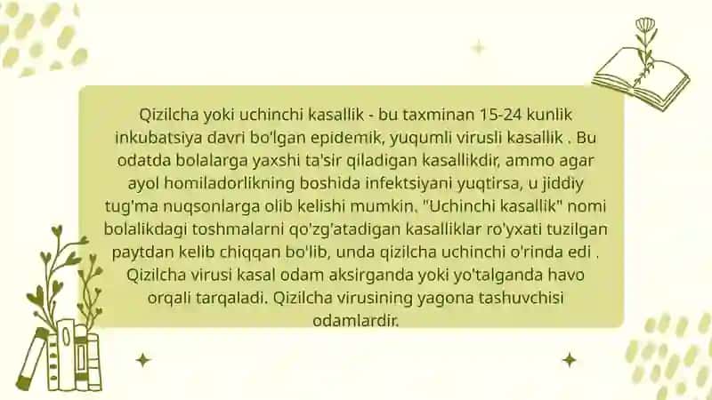 QIZILCHA KASALLIGI. 3