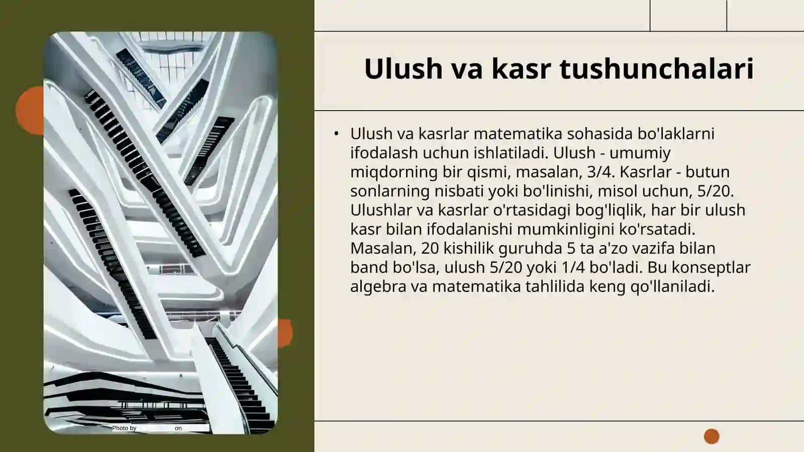 Algebra element orgatish metodikasi.Ulush va kasr.Onli kasrlar 3