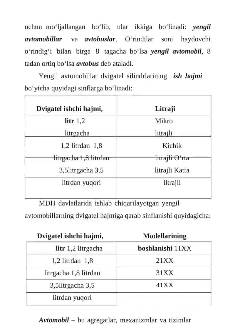 ZAMONAVIY AVTOMOBILNING UMUMIY TUZILISHI 3