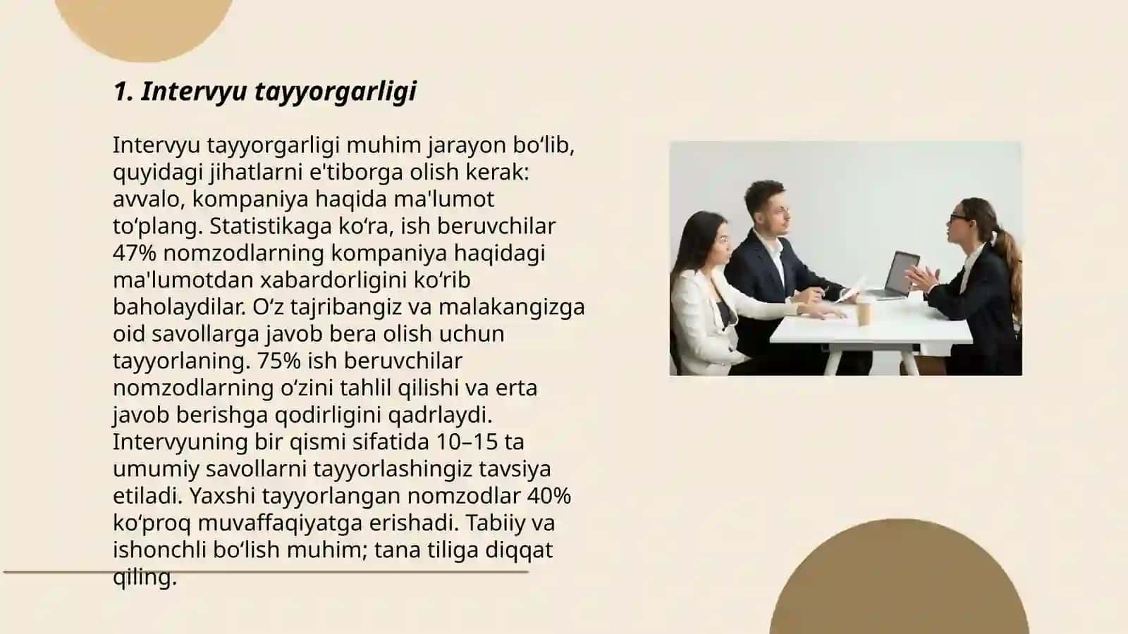 Intervyu tayyorgarligi 3