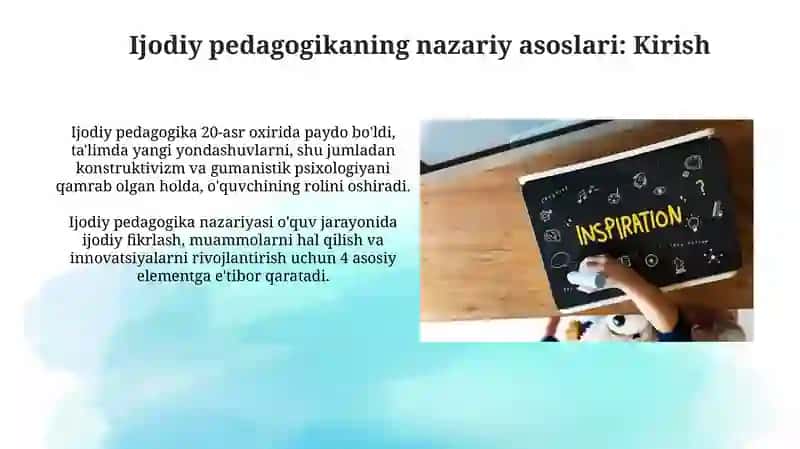 Ijodiy pedagogikaning nazariy asoslari 3