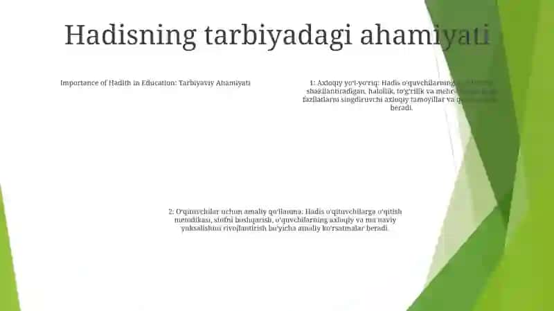 Hadis Ilmi Va Uning Tarbiyaviy Ahamiyati 3