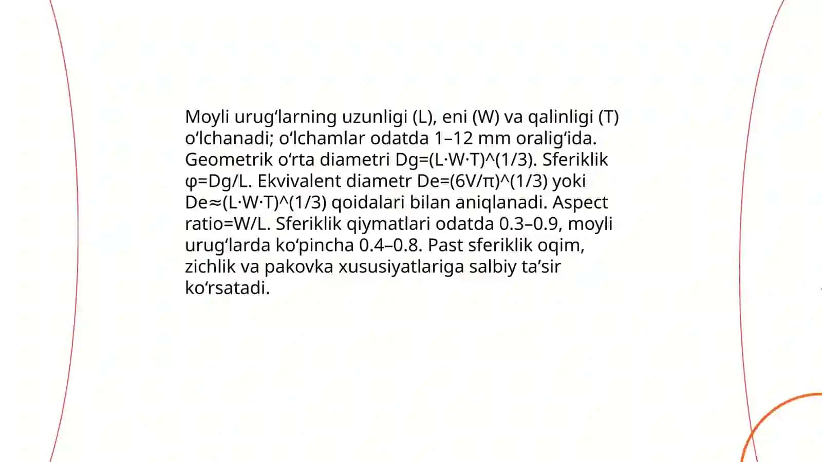 Moyli urug‘larning fizik-texnik xususiyatlari 3