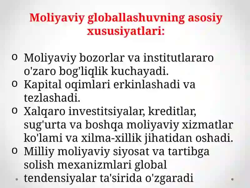 2-mavzu.Moliyaviy globallashuv va xalqaro moliyaviy integratsiya 3