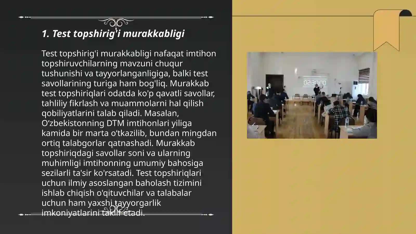 Test topshiriqlarining qiyinlik darajasi 3