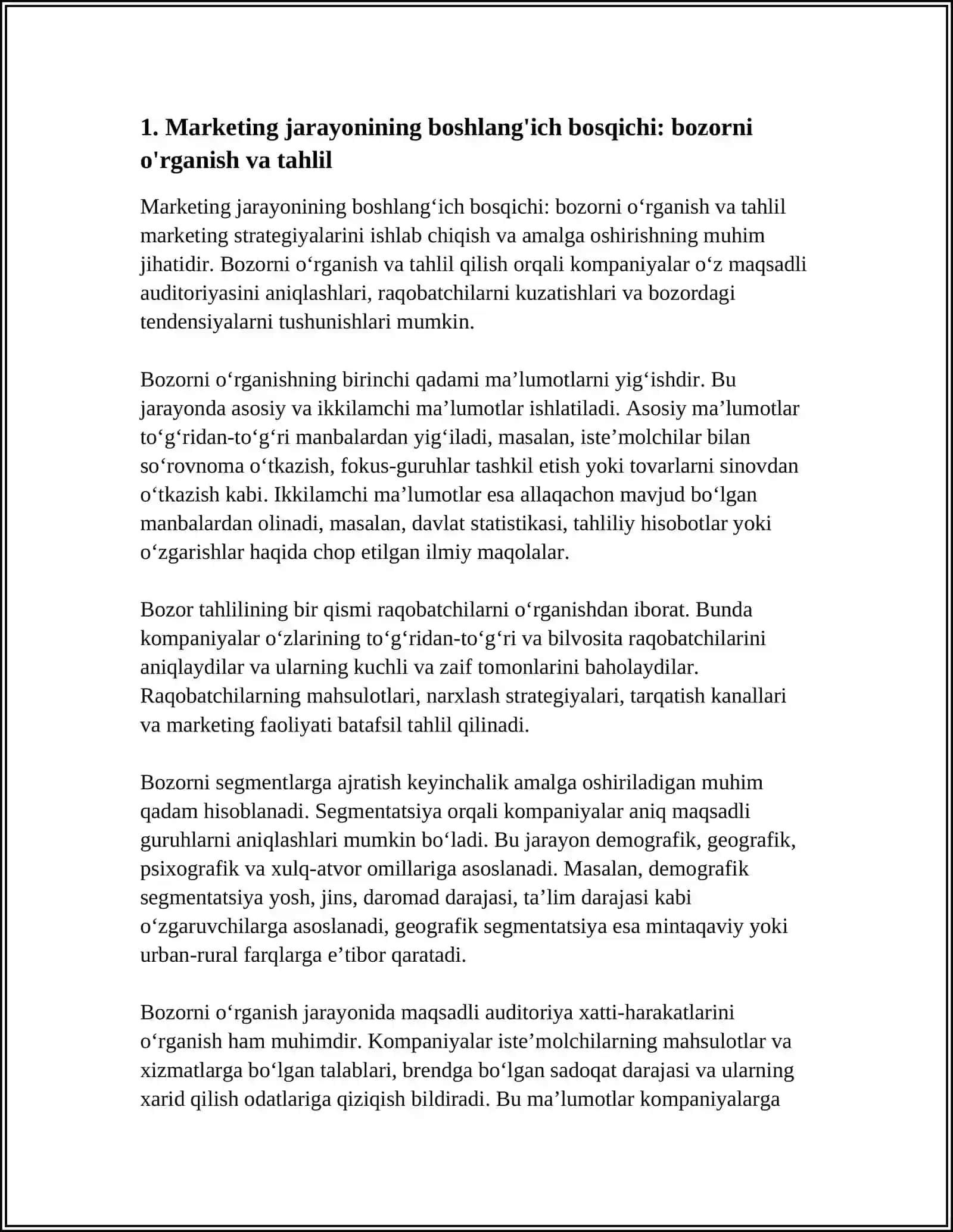 MARKETING JARAYONI 3