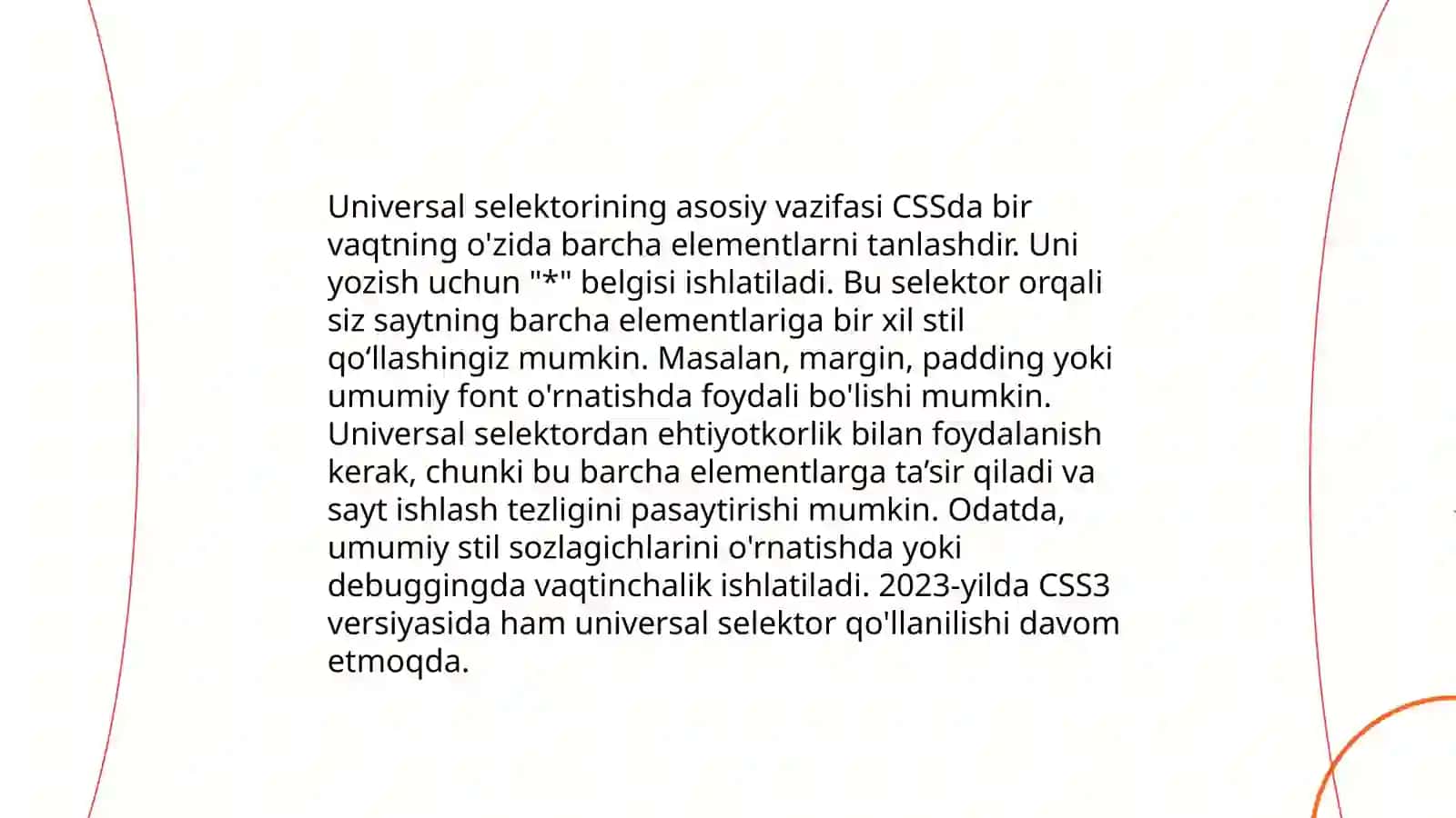 CSS da Universal selektor, Pseudo-klass selektori, Pseudo-element selektori 3
