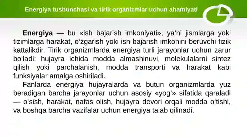 Hayvonlar va o‘simliklarda energiya paydo bo‘lishi 3