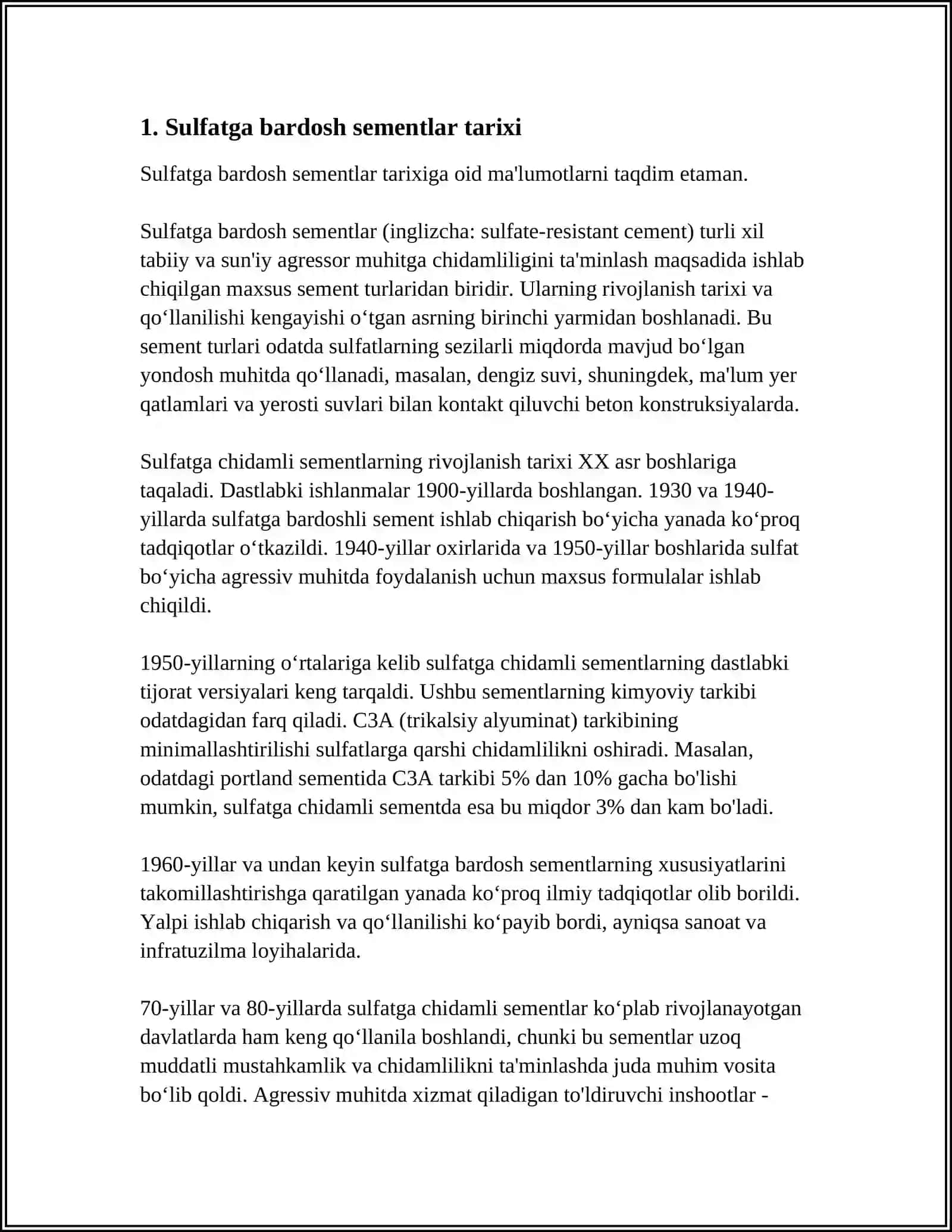 Sulfatga bardosh sementlar 3