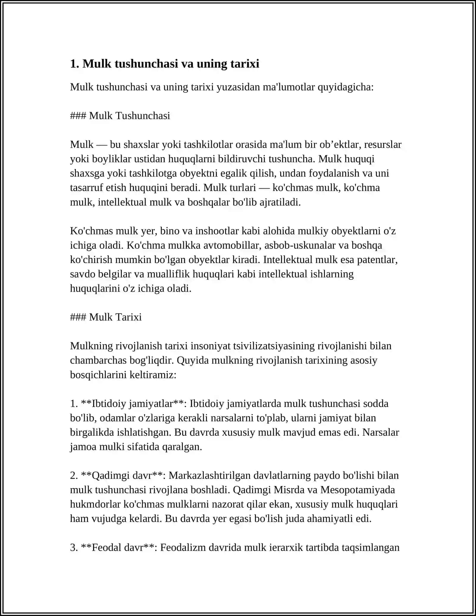 MULK TUSHUNCHASI TURLARI VA UNI HIMOYA QILISH USULLARI 3