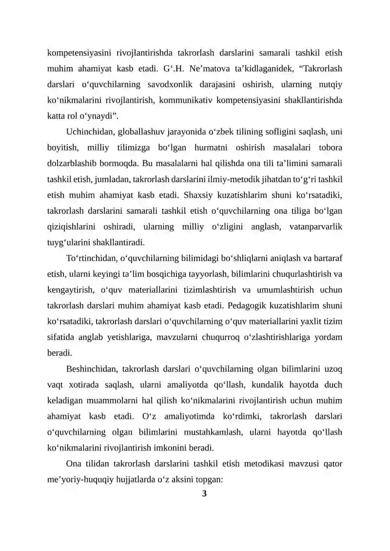 Ona tilidan takrorlash darslarini tashkil etish metodikasi 3