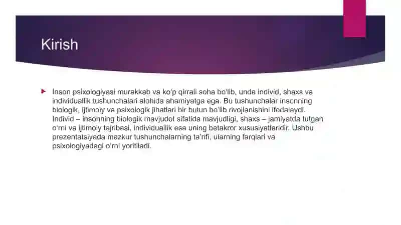 Individ, shaxs, individuallik tushunchalari 3