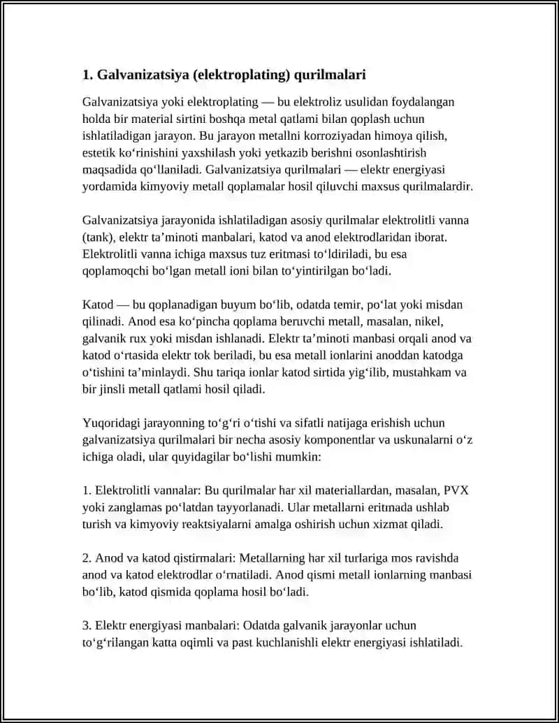 Galvanizatsiya (elektroplating) qurilmalari 3