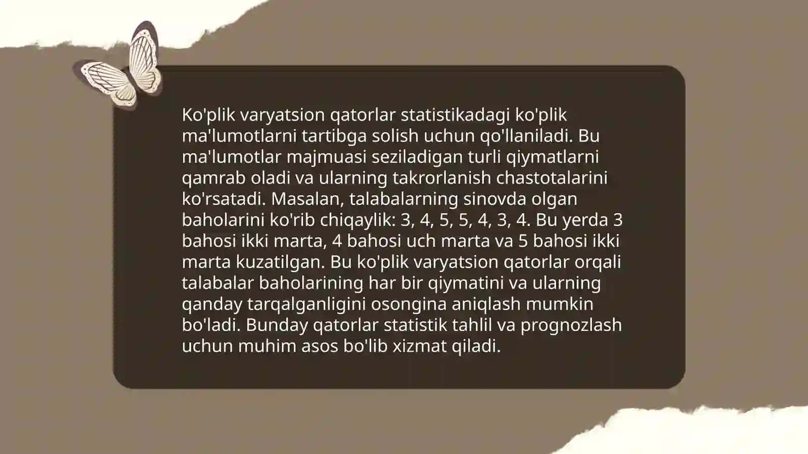 Ko'plik varyatsion qatorlar 3