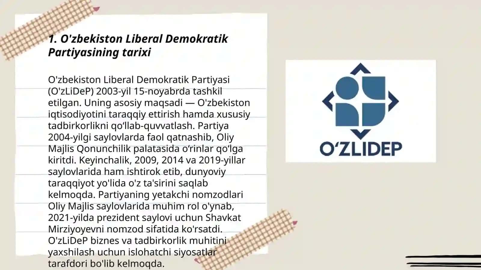 O'zbekiston Liberal Demokratik Partiyasi Tarixi 3