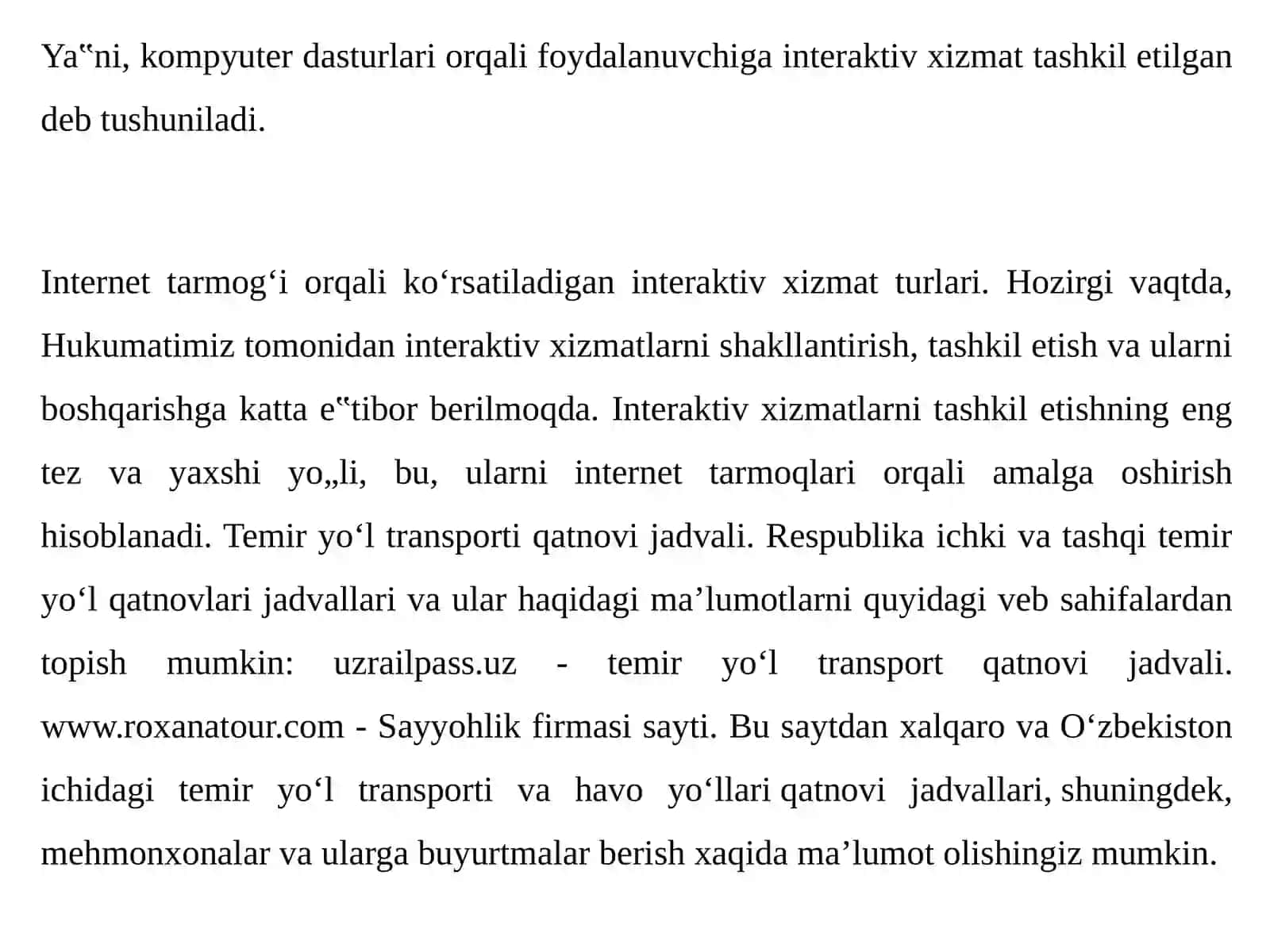 Sohaaxborot tizimlarining interaktiv xizmatlari 3