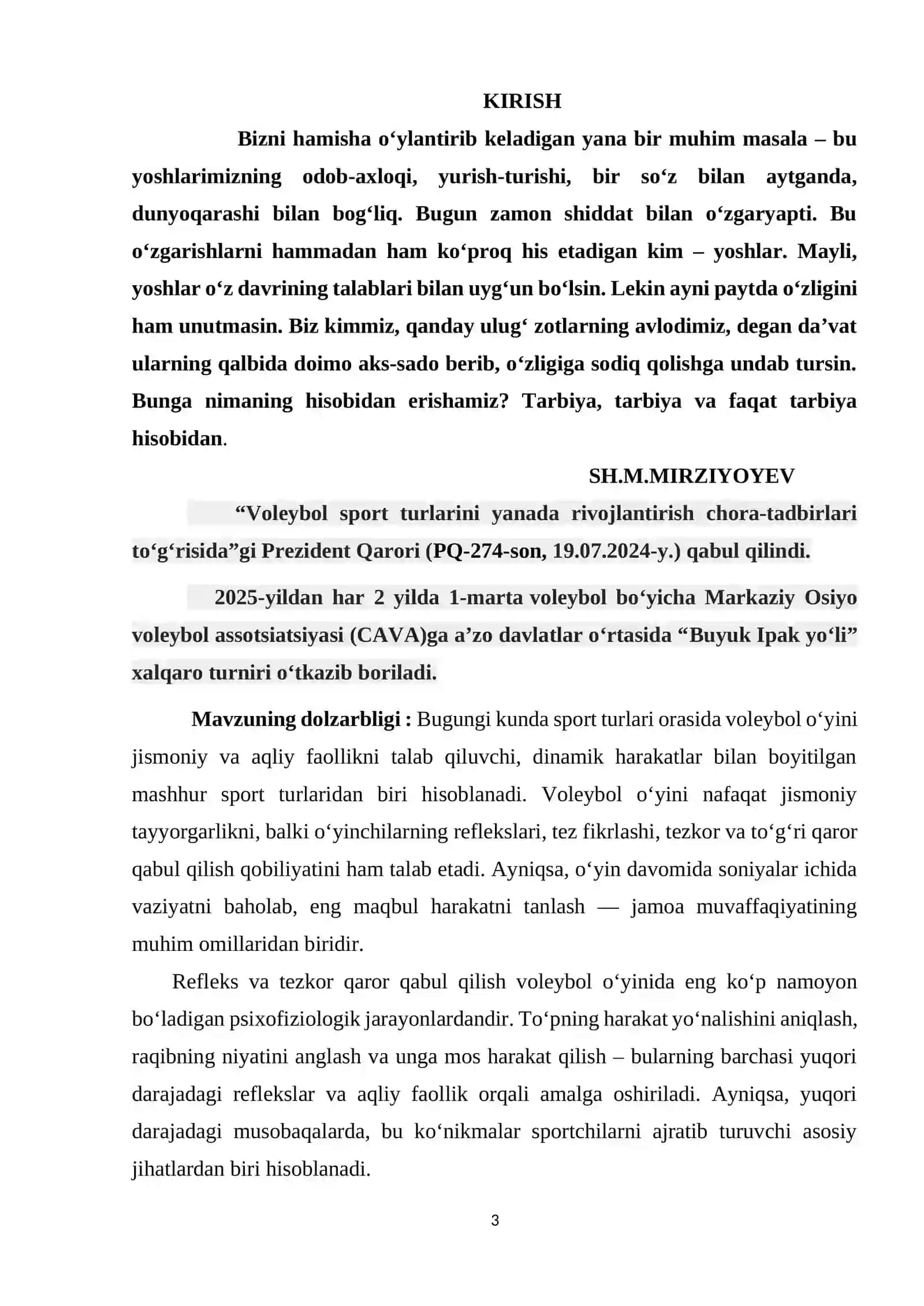 VOLEYBOL O’YINIDA REFLEKS VA TEZKOR QAROR QABUL QILISH 3