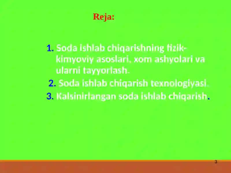 Soda ishlab chiqarish 3