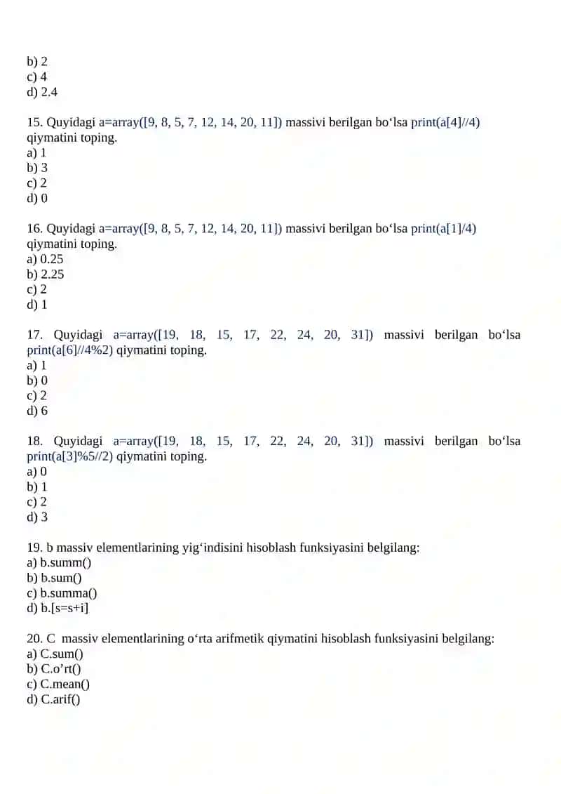 Dasturlash texnologiyalari (VI semestr) 3