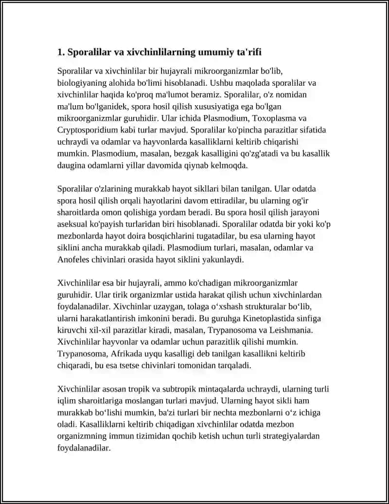 SPORALILAR VA XIVCHINLILAR 3