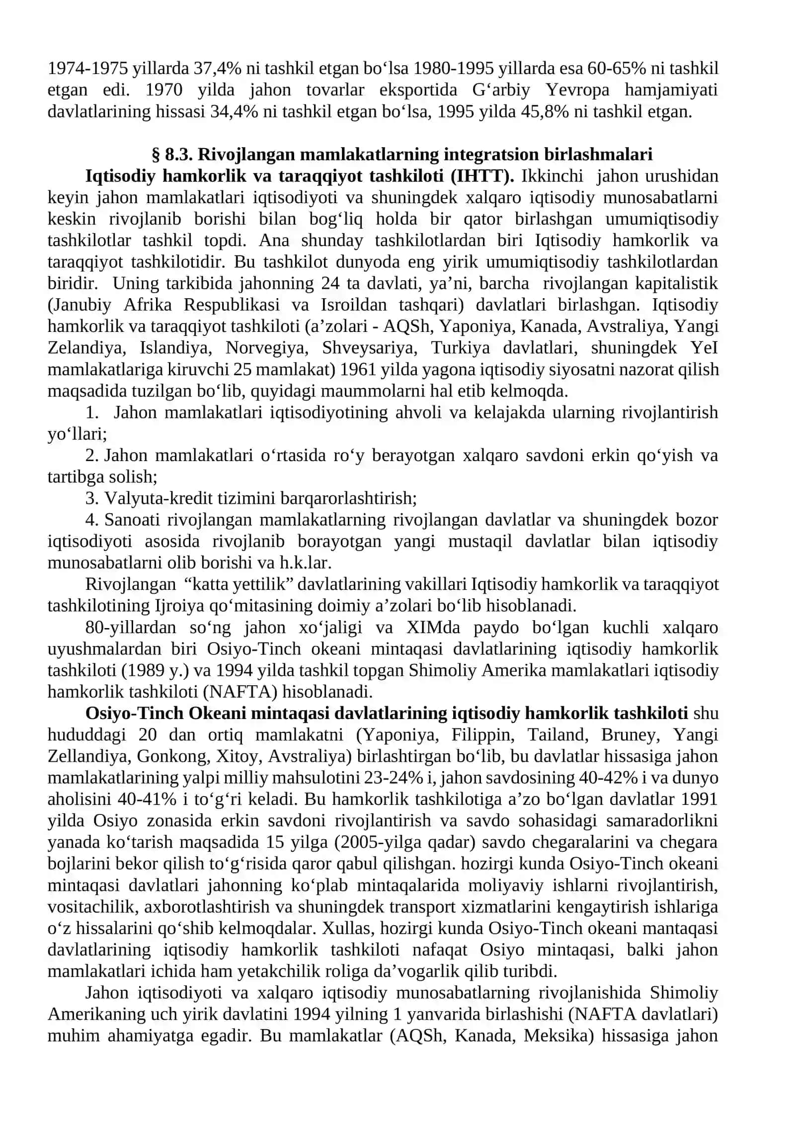Jahon xo‘jaligida rivojlangan mamlakatlar iqtisodiyoti 3