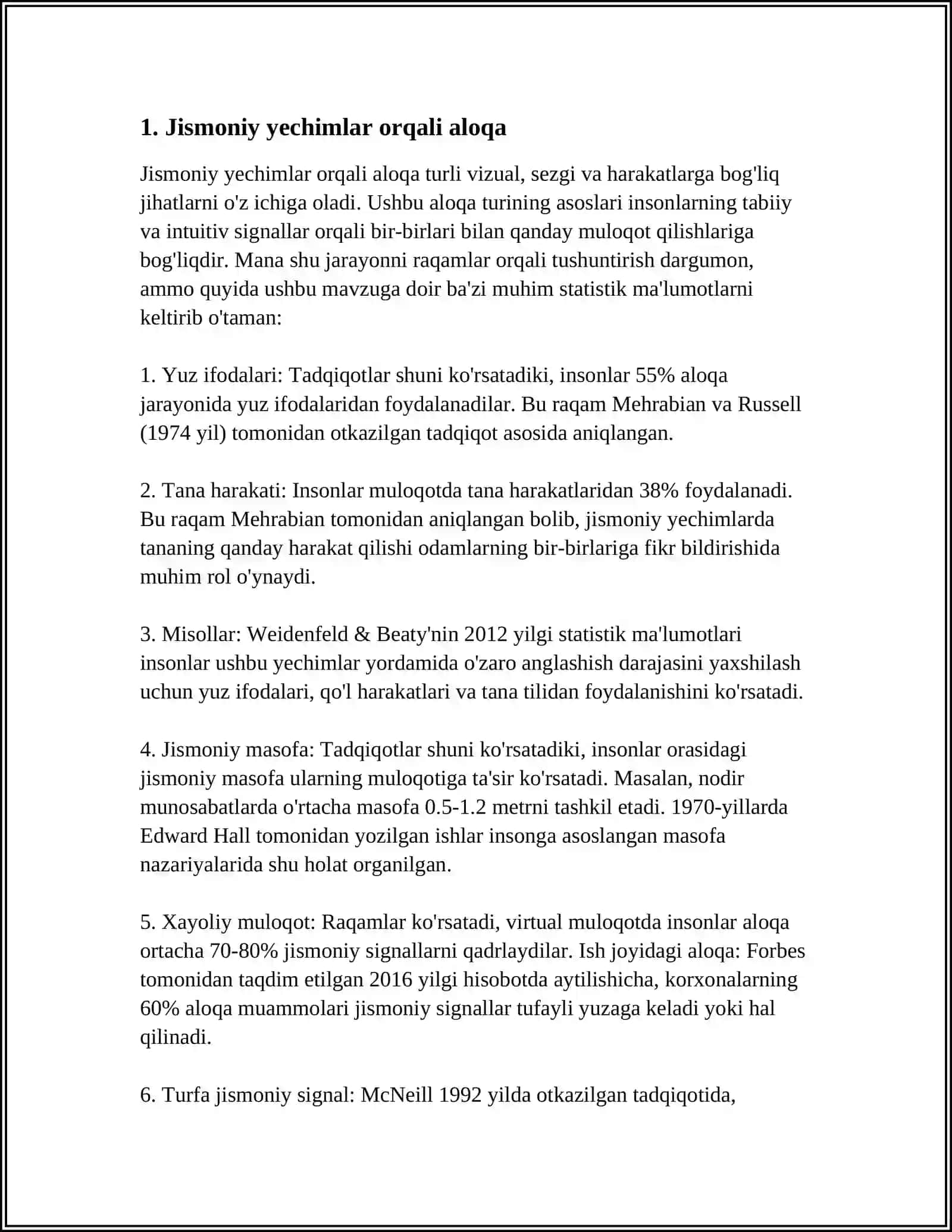 NON-VERBAL MEANS OF COMMUNICATION TASK 3