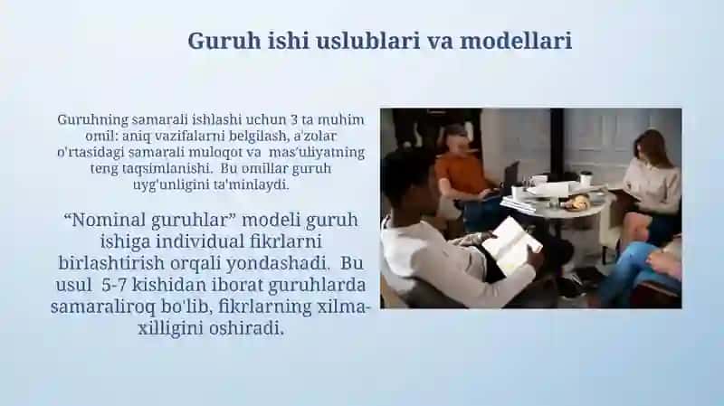 Guruh bilan ishlashning nazariy asoslari 3