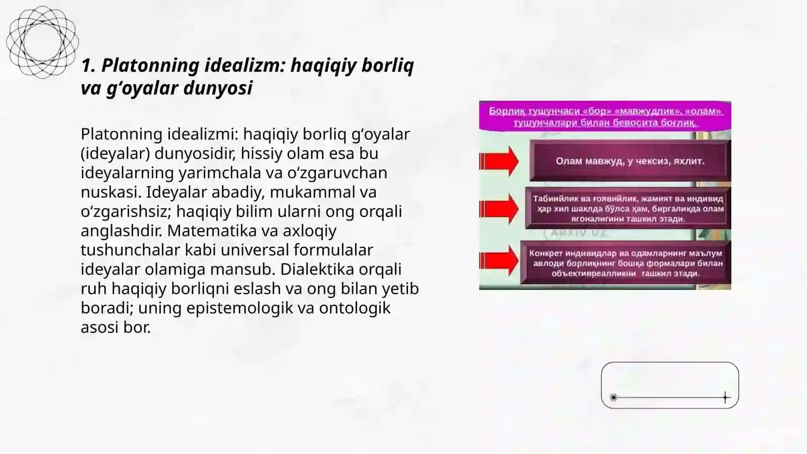 Platonning idealizm: haqiqiy borliq va gʻoyalar dunyosi 3