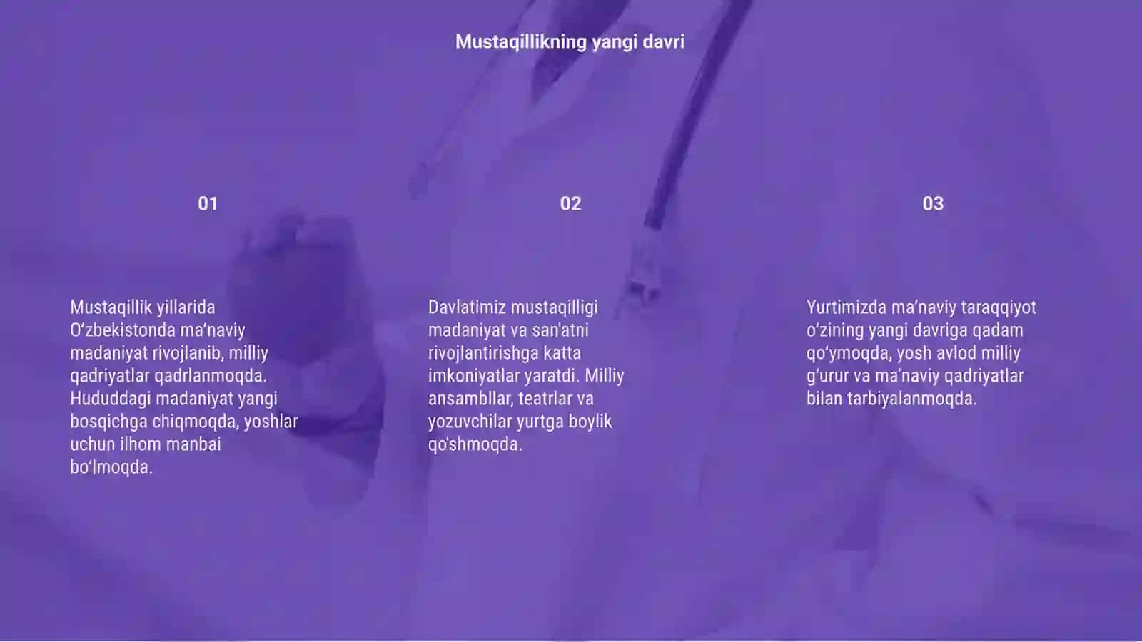 Mustaqillik yillarida Oʻzbekistondagi maʼnaviy madaniy taraqqiyot 3
