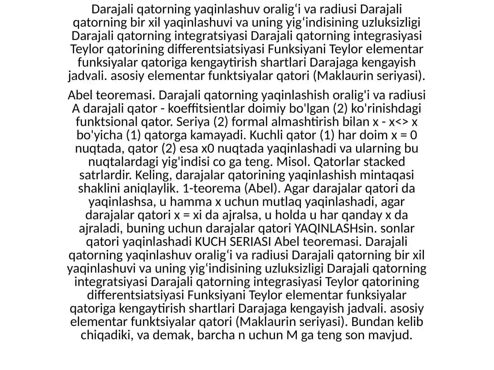 Darajali qatorning tekis yaqinlashishi 3