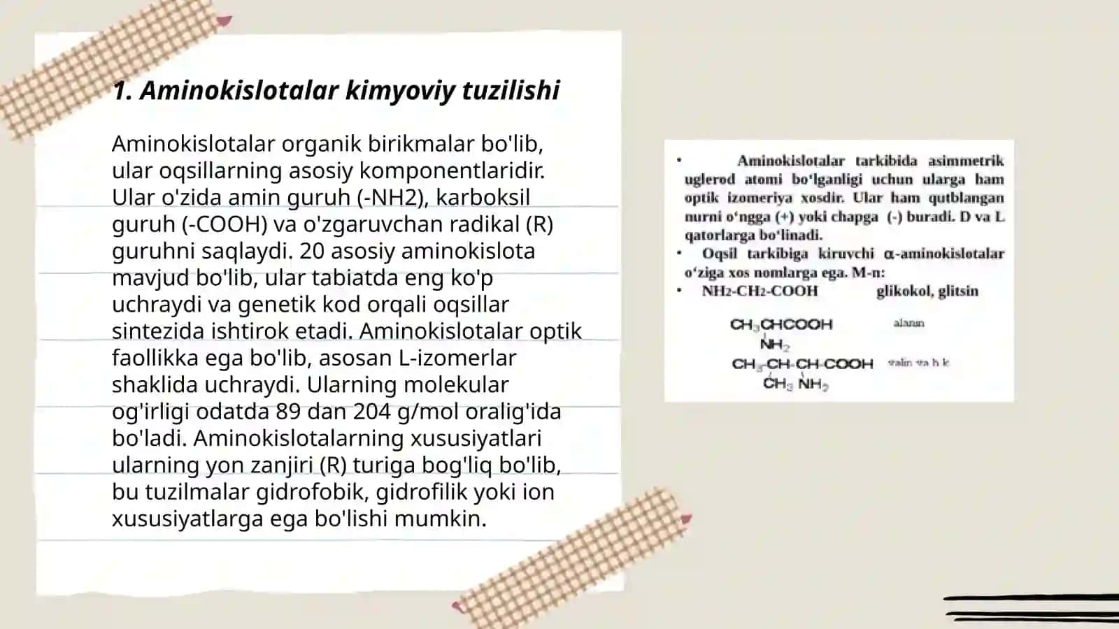 Aminokislotalar rasimizatsiyasi 3