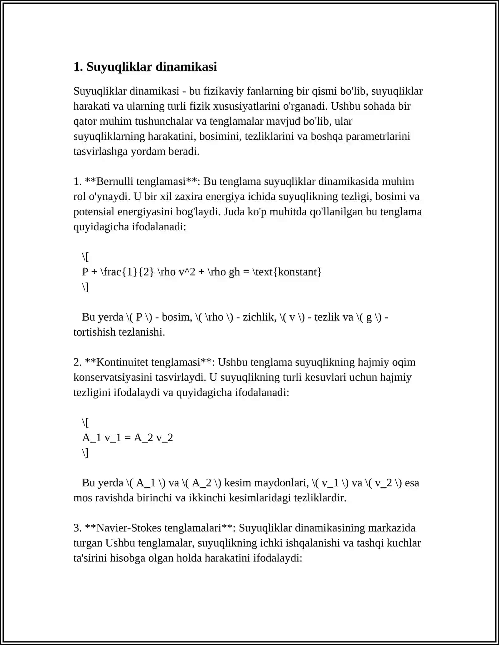 SUYUQLIKLARDA HARAKAT TURLARI 3
