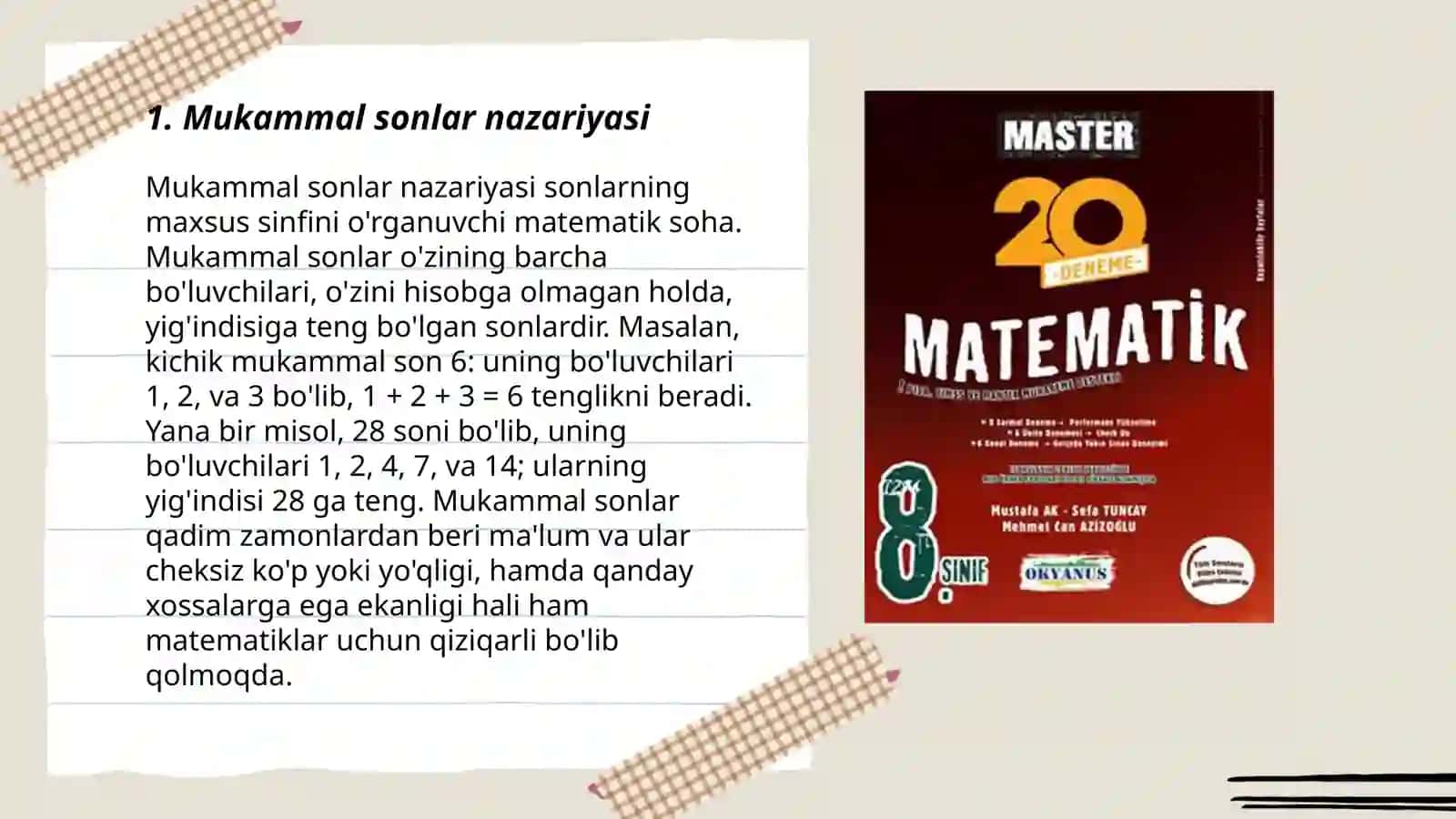 Mukammal sonlar nazariyasi 3