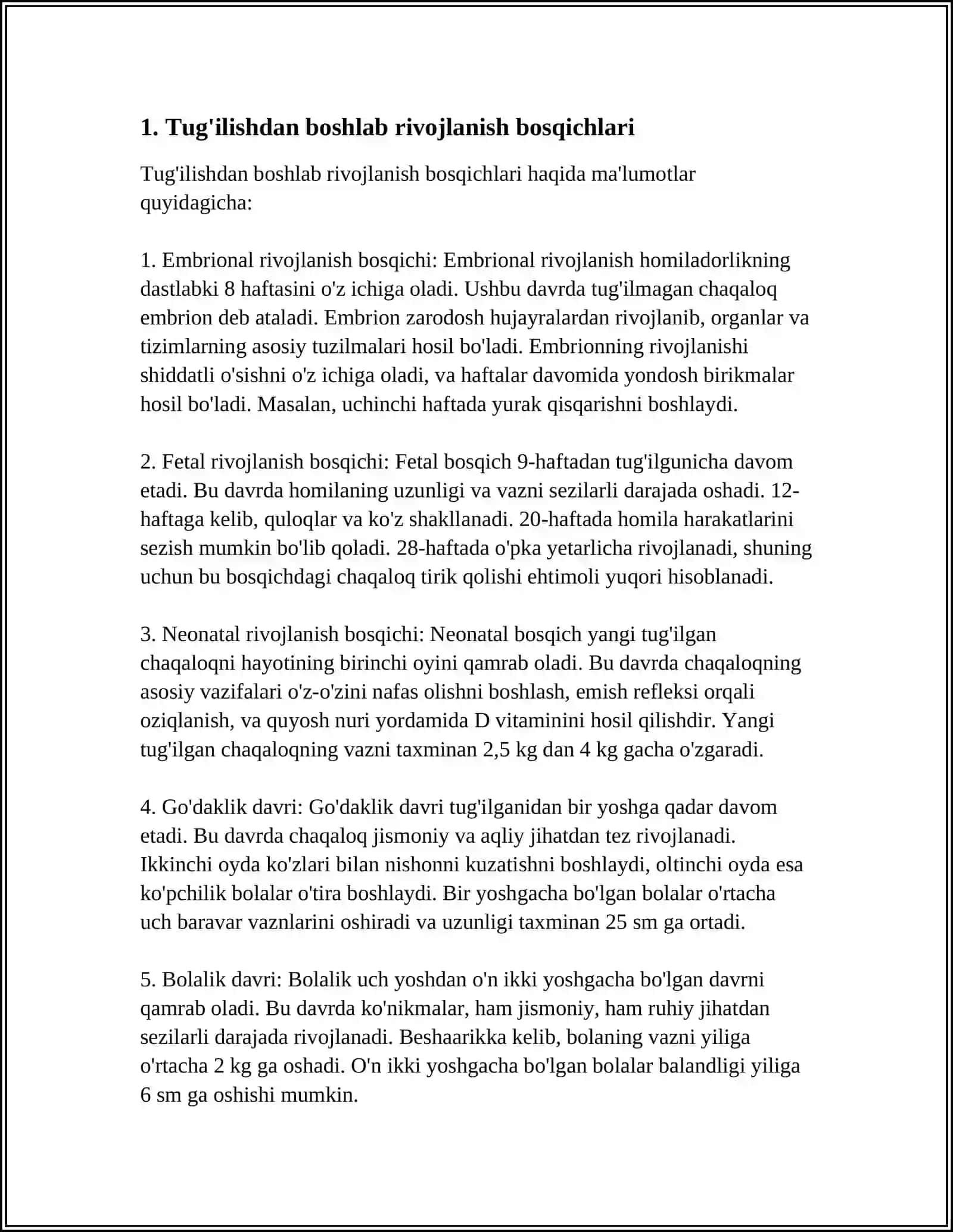 TALIM MUHITIDA BOLANING RIVOJLANISHI. BOSQICHI 3