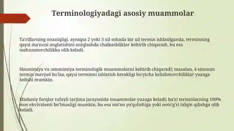 Terminologiyadagi asosiy muammolar 3
