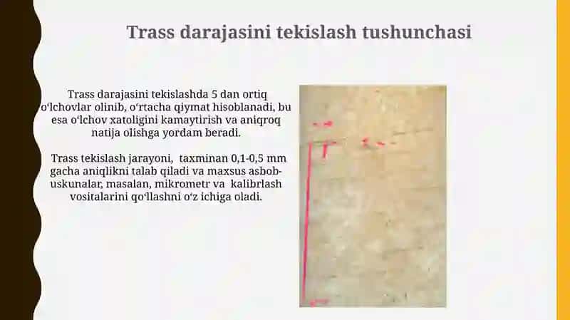 Trassani nivelirlash. Egrining elementlarini hisoblash 3