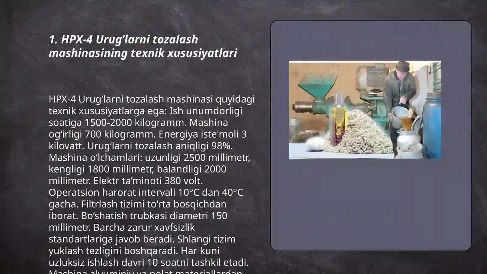 HPX-4 Urug’larni tozalash mashinasi 3
