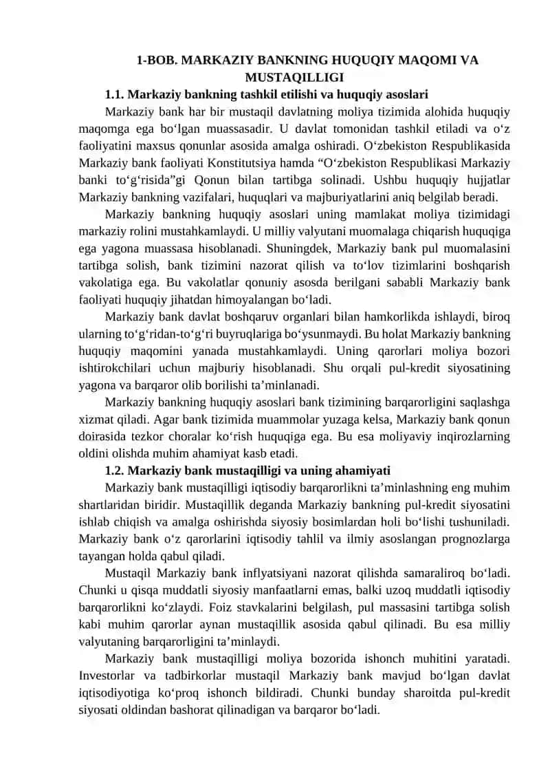 Markaziy bankning asosiy vazifalari 3