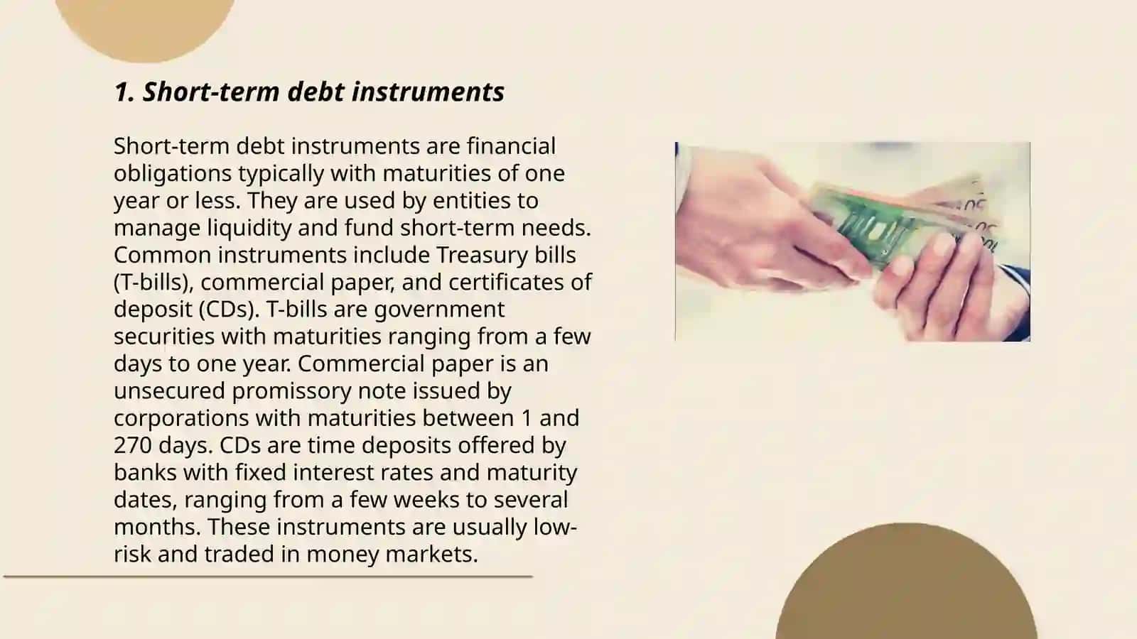 Short-term debt instruments 3