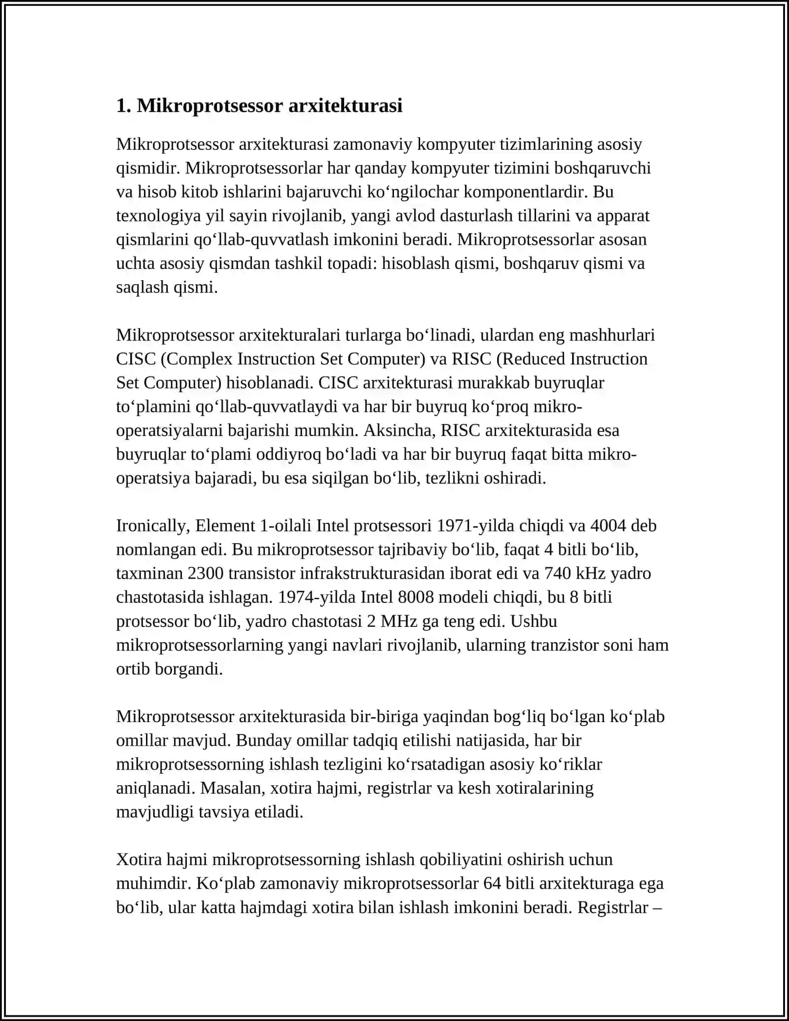 MIKROPROTSESSORLARNI DASTURLASH 3